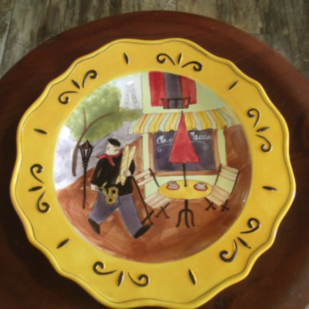 Jennifer Brinley "Cafe Cacao" 16" Round Platter